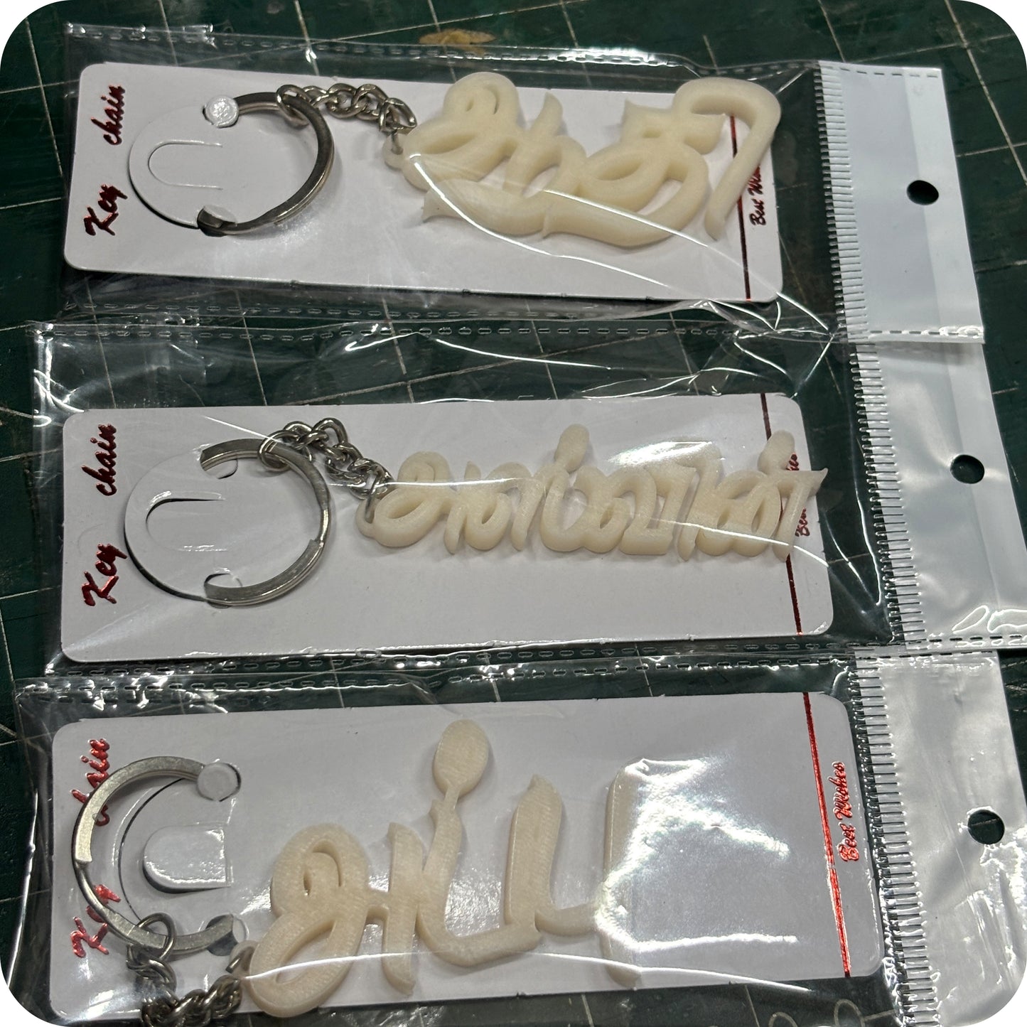 Glow in Dark name keychains orange