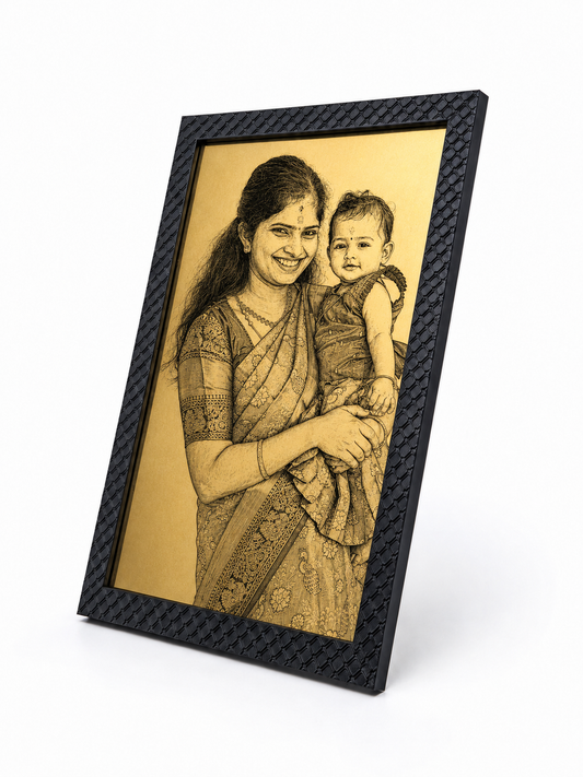 ✨ Golden Memories Engraved Photo Frame ✨ Size - 8*12inch