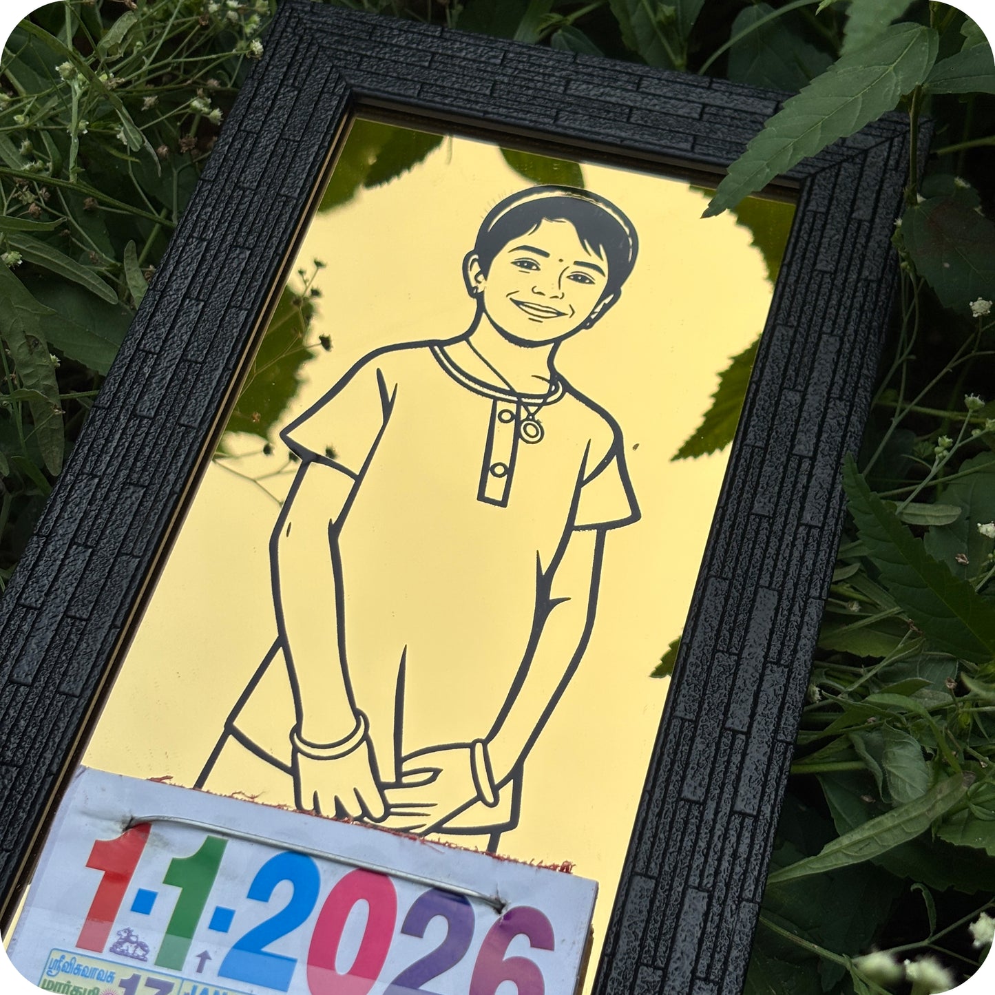 Goldren calender photo frame