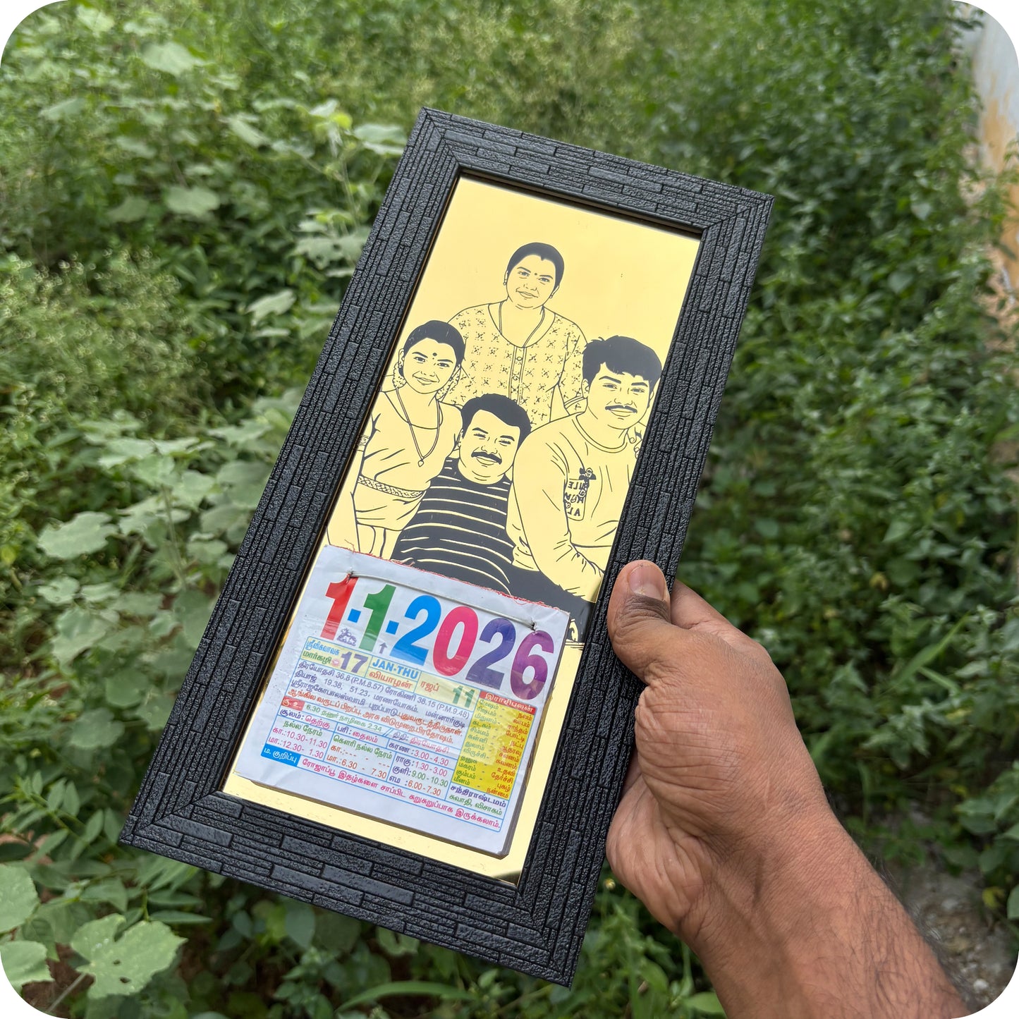 Goldren calender photo frame